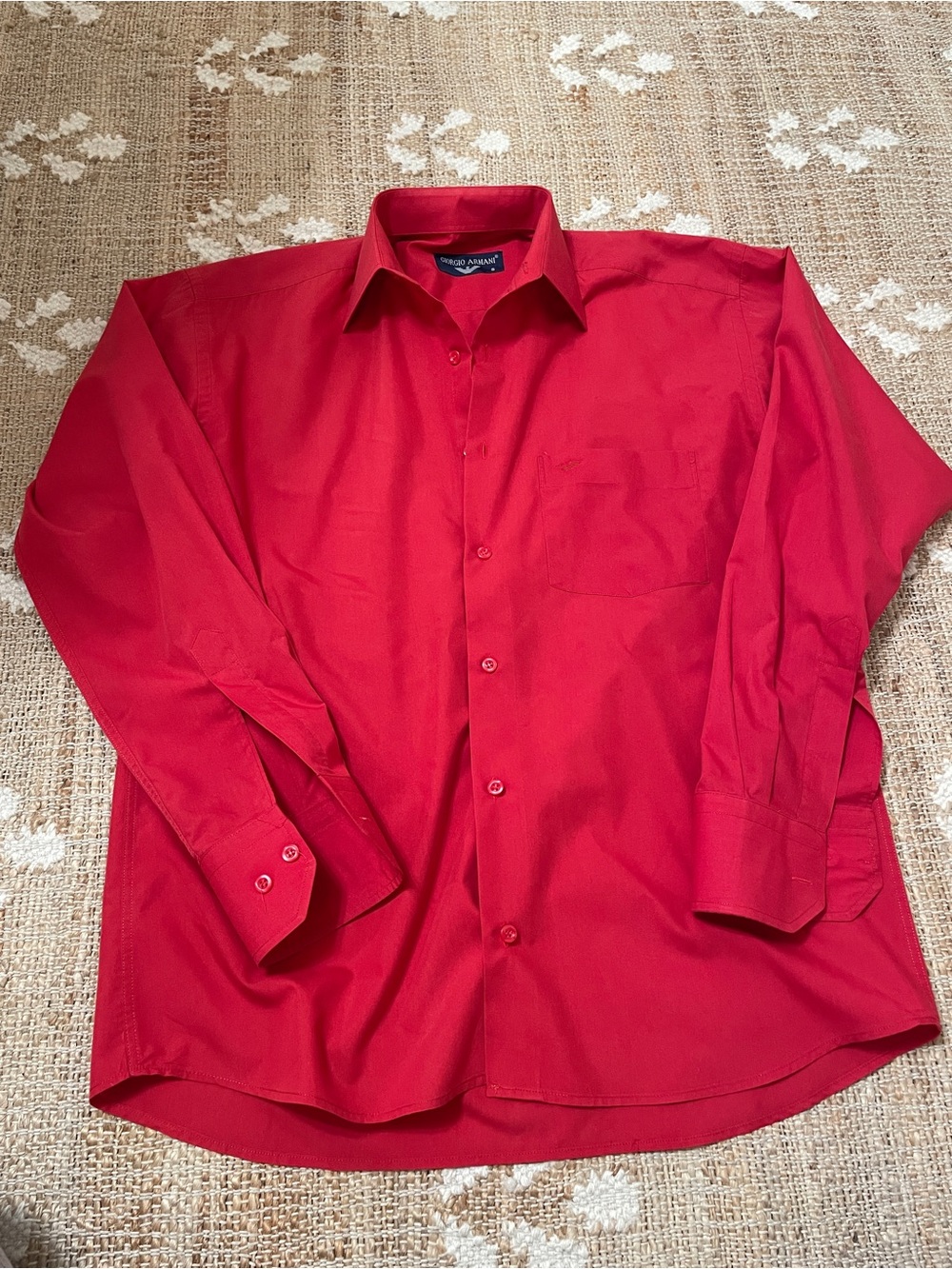 Vintage Men’s Giorgio Armani red button-down Dress Shirt Small
